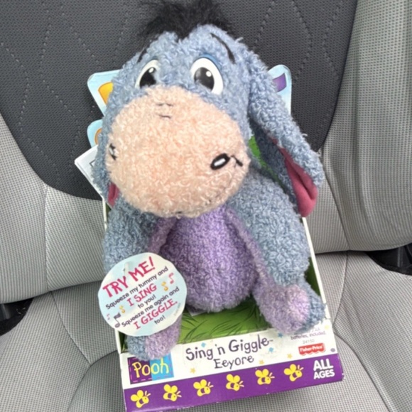 Fisher-Price Other - Still In Box 1999 Disney Eeyore Sing & Giggle Plush Toy - Blue and Purple